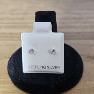 28. 925 Sterling Silver Pink Earrings